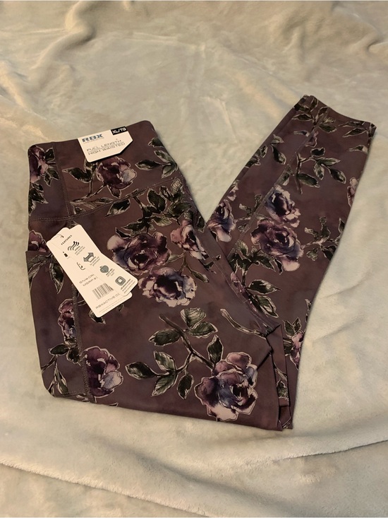 RBX Pants - Floral Print Purple Active Leggings RBx xl